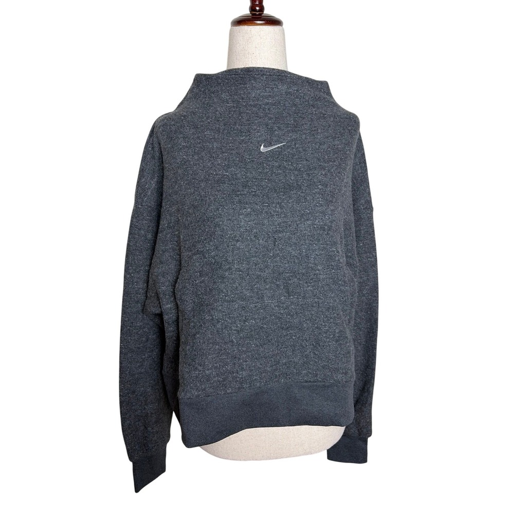 Nike Womens Funnel Neck Fleece Sweatshirt Charcoal Gray Size XS NWT